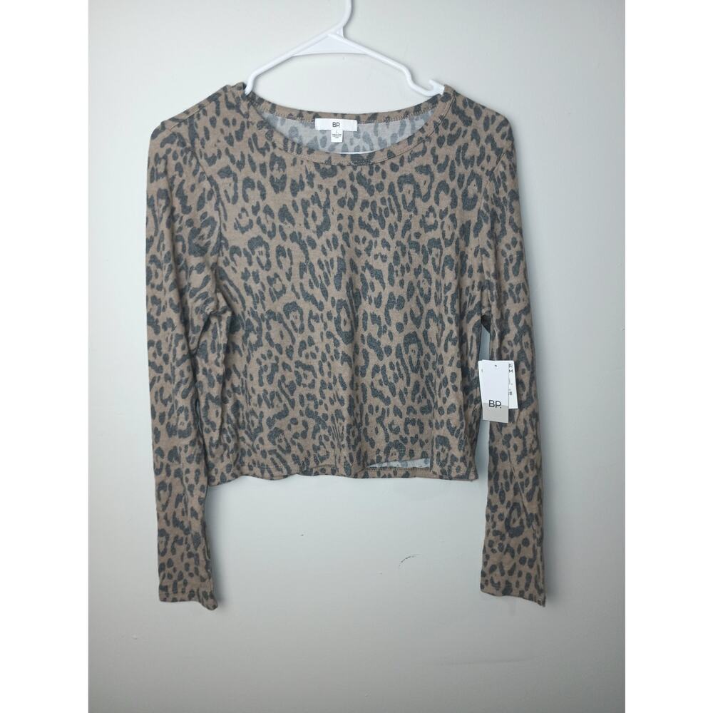 BP Animal Print Soft Cozy Top Blouse Shirt Women Large NWT Winter Gift Brown